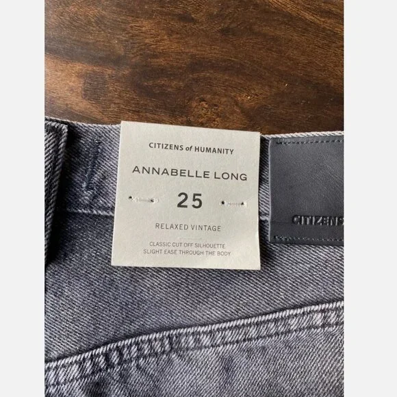 Citizens Of Humanity Annabelle Long Shorts Grey Womens Size 25 BNWT